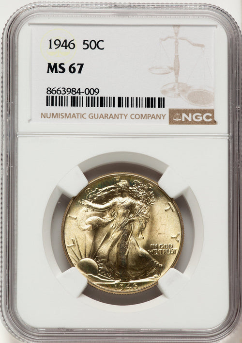 1946 50C Walking Liberty Half Dollar NGC MS67