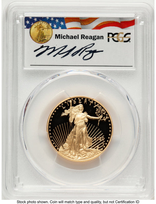 2020-W Proof Gold Eagle 1/2 oz FDI Reagan Legacy Series Michael Reagan PCGS PR70