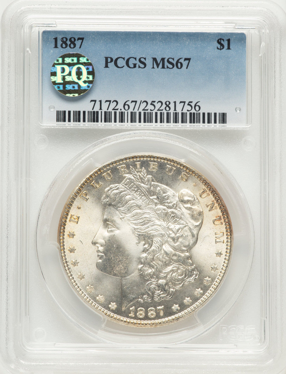1887 Morgan Dollar PCGS MS67