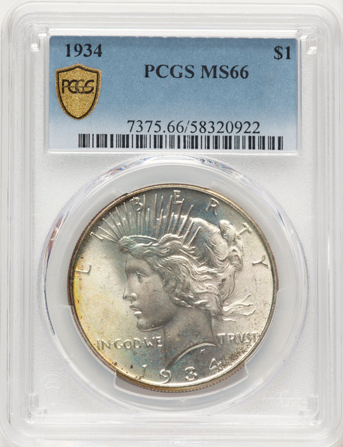 1934 Peace Dollar PCGS MS66