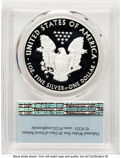 2020-W Proof Silver Eagle V75 Privy 1 oz FS Flag PCGS PR70