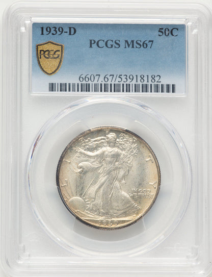 1939-D 50C Walking Liberty Half Dollar PCGS MS67
