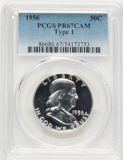 1956 50C Type 1 CA Proof Franklin Half Dollar PCGS PR67