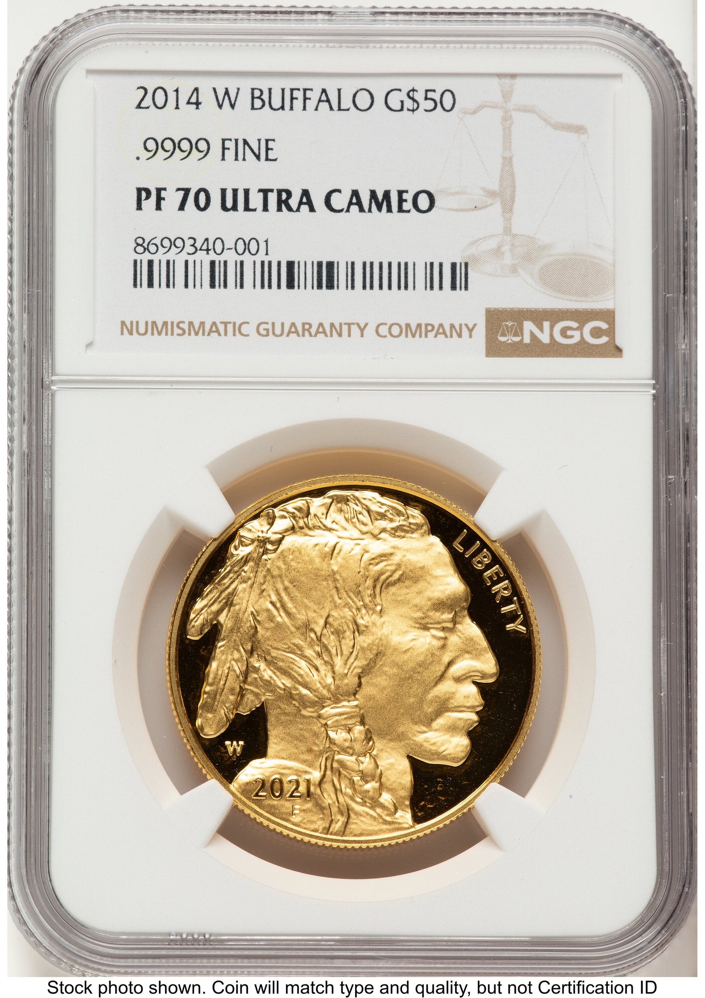 2014-W Proof Gold Buffalo 1 oz 1.00 oz Brown Label NGC PF70