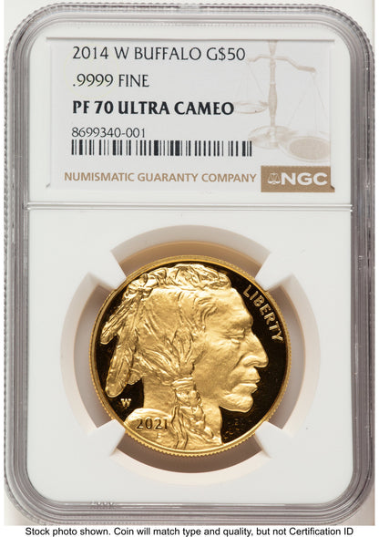2014-W Proof Gold Buffalo 1 oz 1.00 oz Brown Label NGC PF70