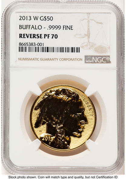 2013-W Reverse Proof Gold Buffalo 1 oz Brown Label NGC PF70
