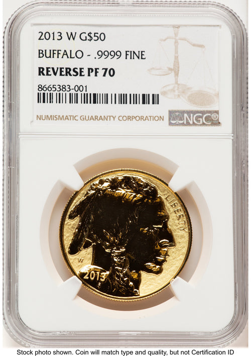 2013-W Reverse Proof Gold Buffalo 1 oz Brown Label NGC PF70