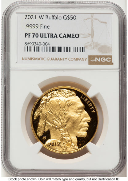 2021-W Proof Gold Buffalo 1 oz Brown Label NGC PF70