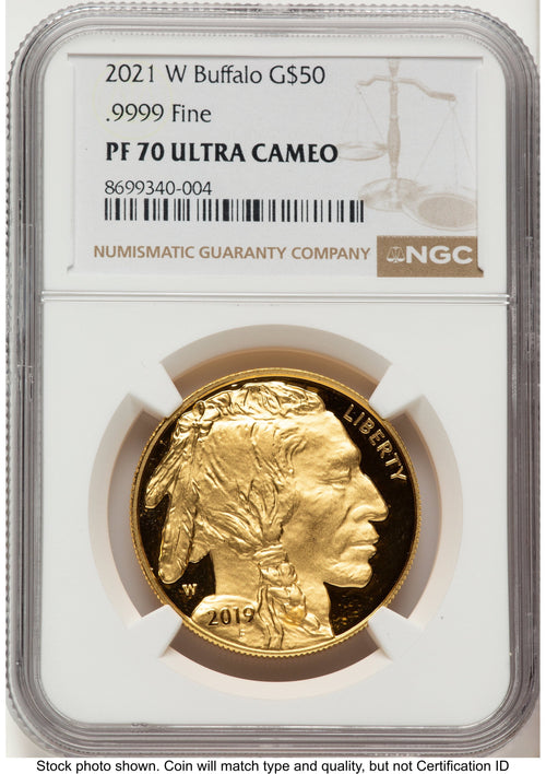 2021-W Proof Gold Buffalo 1 oz Brown Label NGC PF70