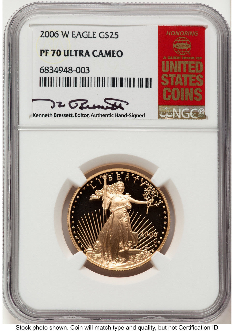 2006-W Proof Gold Eagle 1/2 oz Kenneth Bressett Red Book NGC PF70