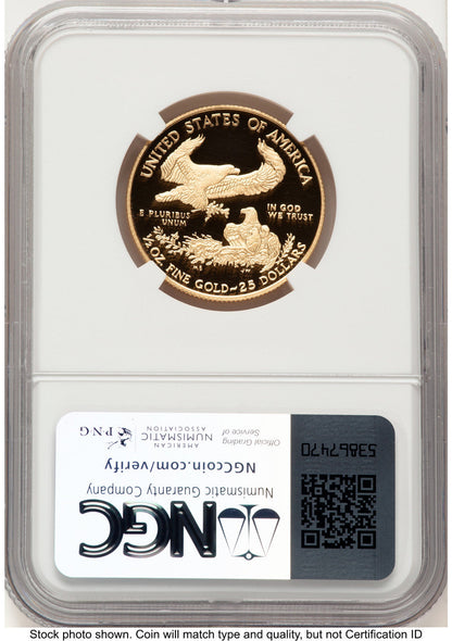 2021-W Type 1 Proof Gold Eagle 1/2 oz Kenneth Bressett Red Book NGC PF70