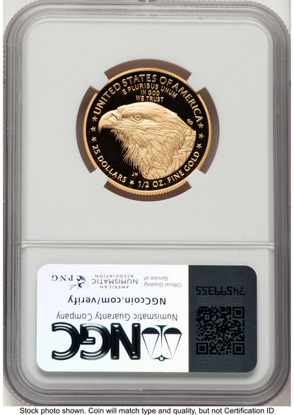 2021-W Type 2 Proof Gold Eagle 1/2 oz Kenneth Bressett Red Book NGC PF70