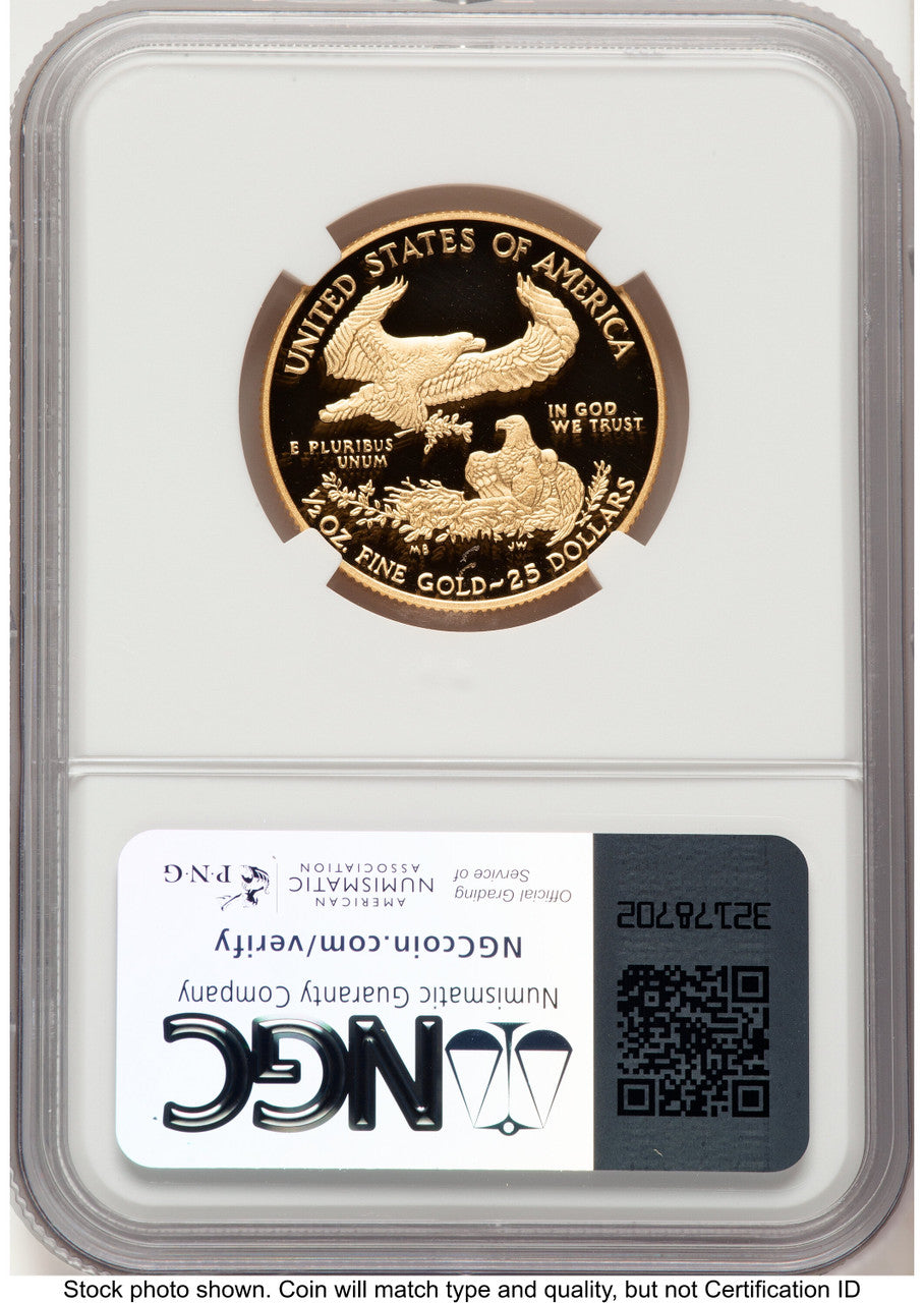 2018-W Proof Gold Eagle 1/2 oz Kenneth Bressett Red Book NGC PF70