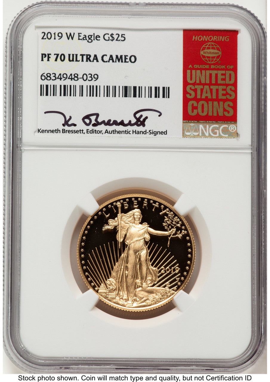2019-W Proof Gold Eagle 1/2 oz Kenneth Bressett Red Book NGC PF70
