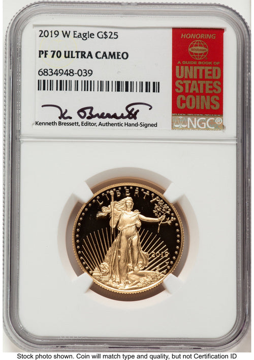 2019-W Proof Gold Eagle 1/2 oz Kenneth Bressett Red Book NGC PF70