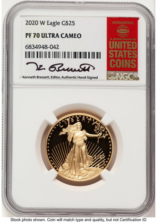 2020-W Proof Gold Eagle 1/2 oz Kenneth Bressett Red Book NGC PF70