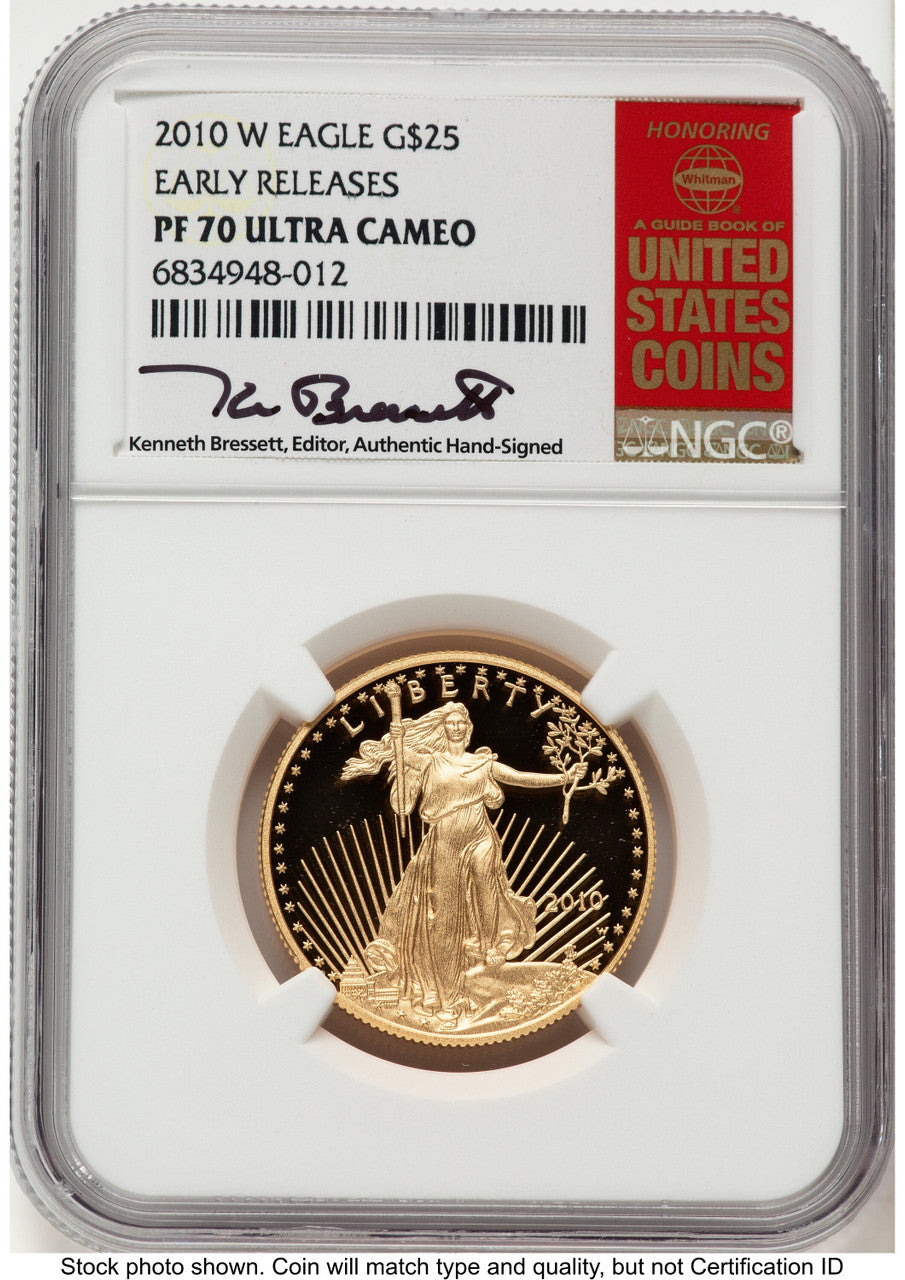 2010-W Proof Gold Eagle 1/2 oz ER Kenneth Bressett Red Book NGC PF70
