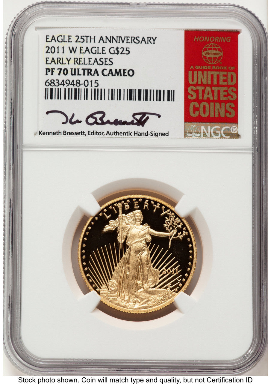 2011-W Proof Gold Eagle 1/2 oz ER Kenneth Bressett Red Book NGC PF70