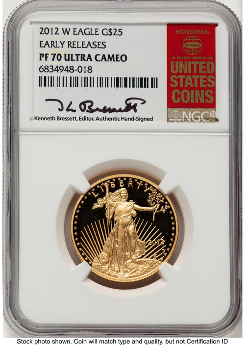 2012-W Proof Gold Eagle 1/2 oz ER Kenneth Bressett Red Book NGC PF70