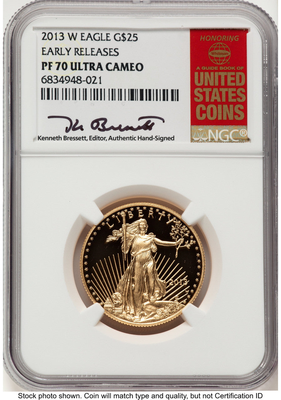 2013-W Proof Gold Eagle 1/2 oz ER Kenneth Bressett Red Book NGC PF70