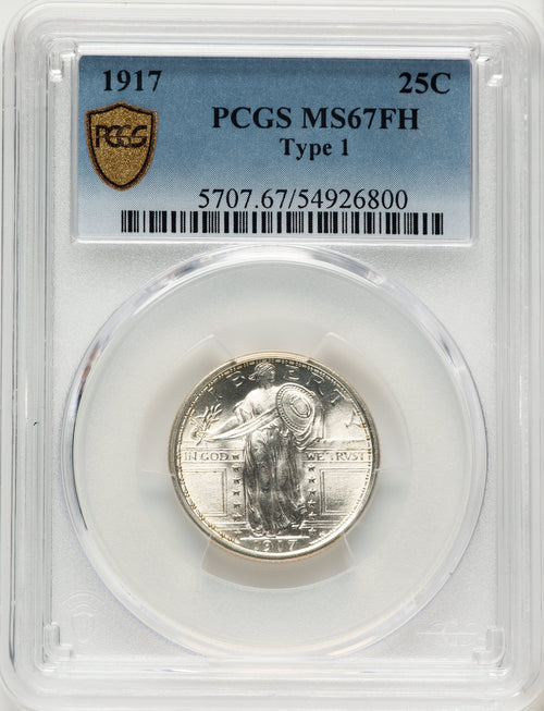 1917 T-1 FH Standing Liberty Quarter PCGS MS67