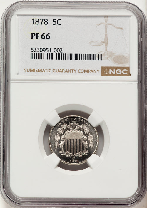 1878 5C Proof Shield Nickel NGC PR66