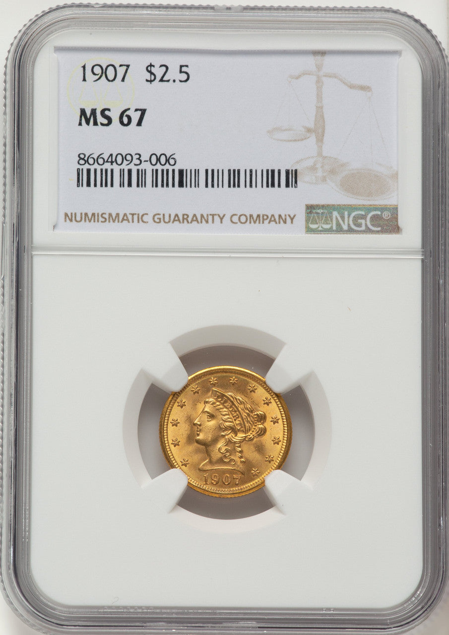 1907 $2.50 Liberty Quarter Eagle NGC MS67