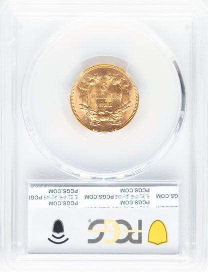 1888 $3 Three Dollar Gold Pieces PCGS MS65