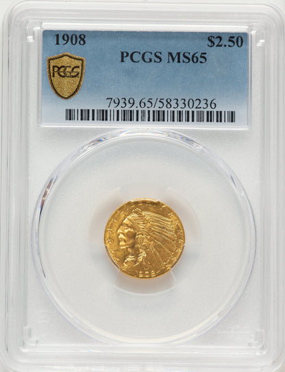 1908 $2.50 Indian Quarter Eagle PCGS MS65