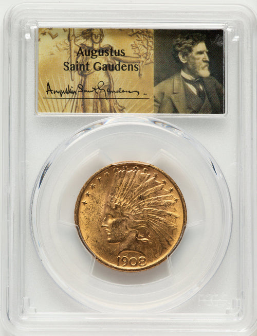1908 $10 NO MOTTO Indian Eagle PCGS MS62