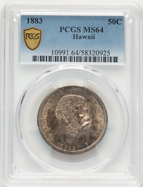 1883 Hawaii Half Dollar Coins of Hawaii PCGS MS64