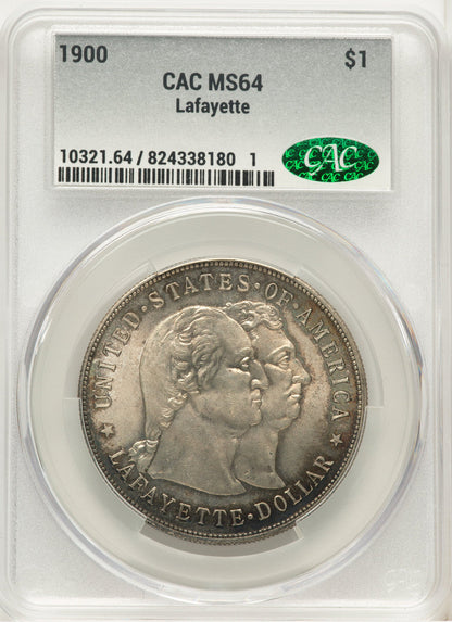 1900 Lafayette Dollar Commemorative Silver CACG MS64