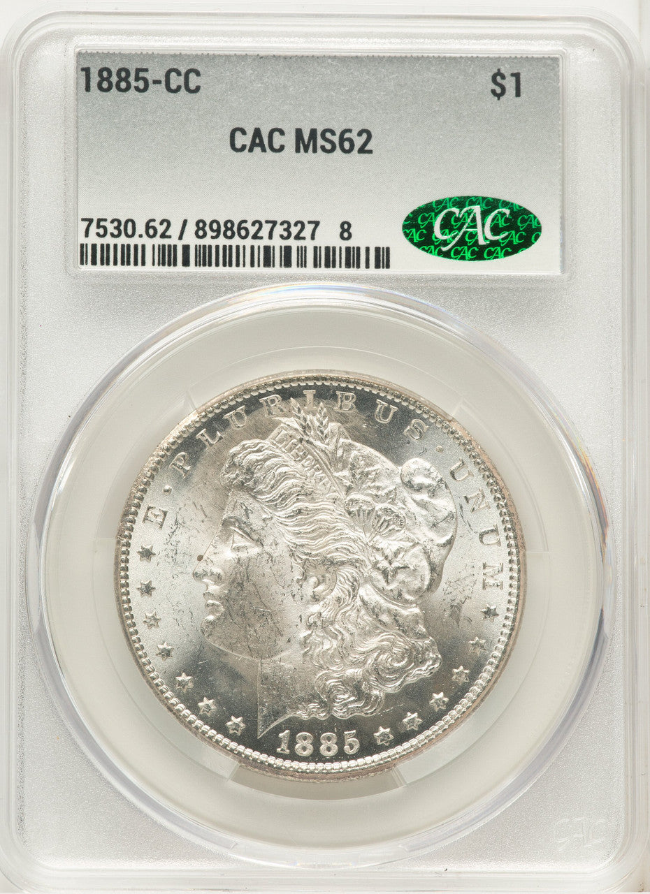 1885-CC Morgan Dollar CACG MS62