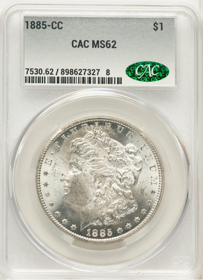 1885-CC Morgan Dollar CACG MS62