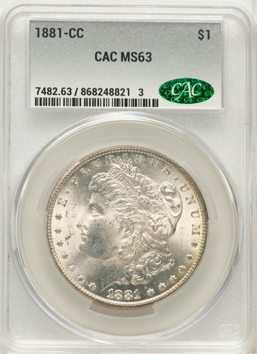 1881-CC Morgan Dollar CACG MS63