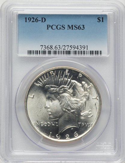 1926-D Peace Dollar PCGS MS63