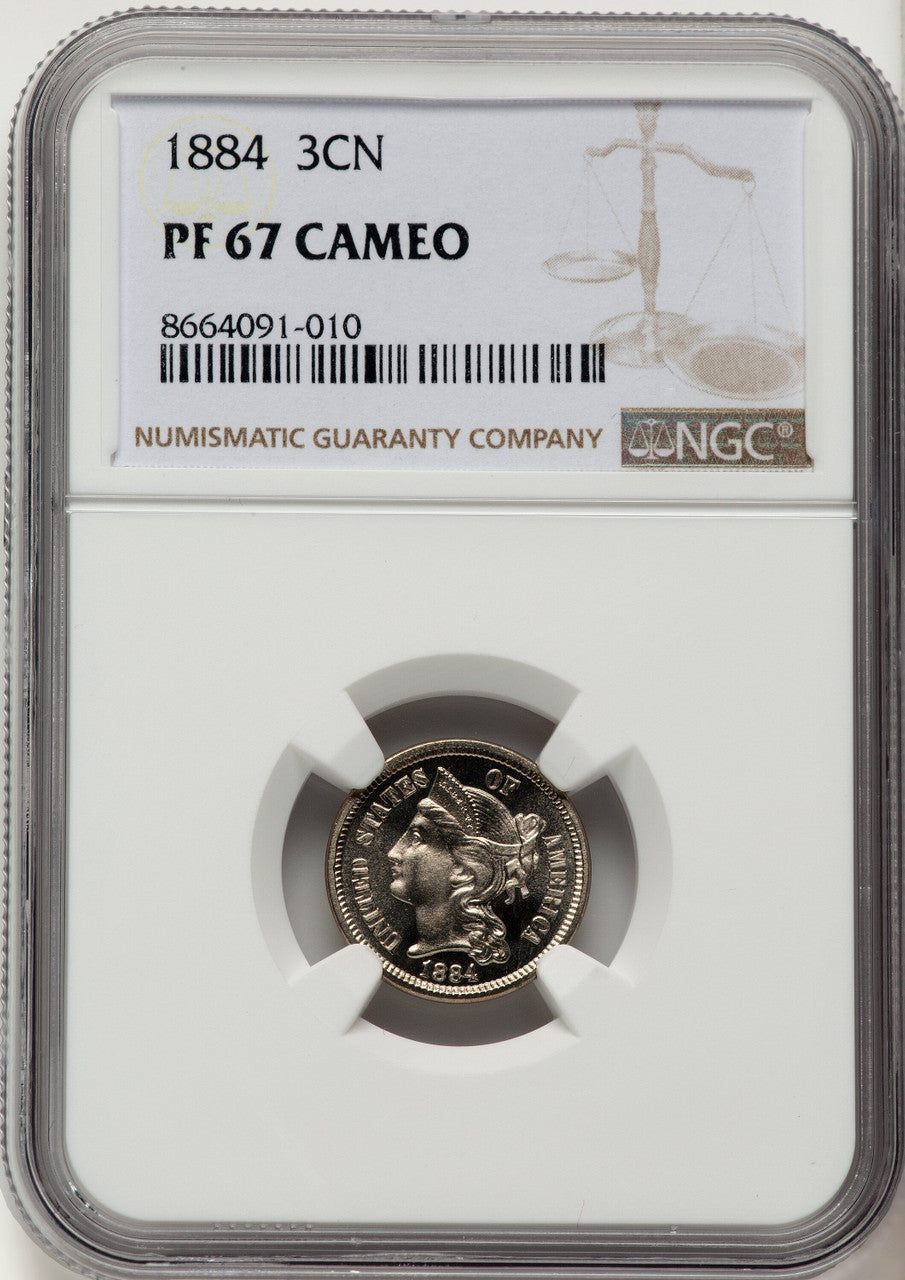 1884 3CN CA Proof Three Cent Nickel NGC PR67