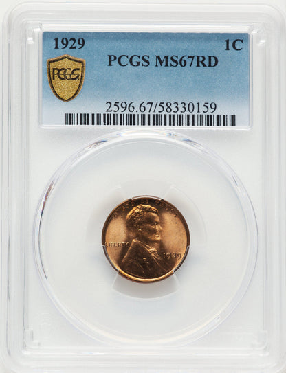 1929 1C RD Lincoln Cent PCGS MS67