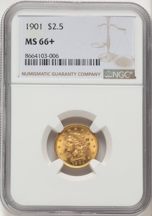 1901 $2.50 Liberty Quarter Eagle NGC MS66+