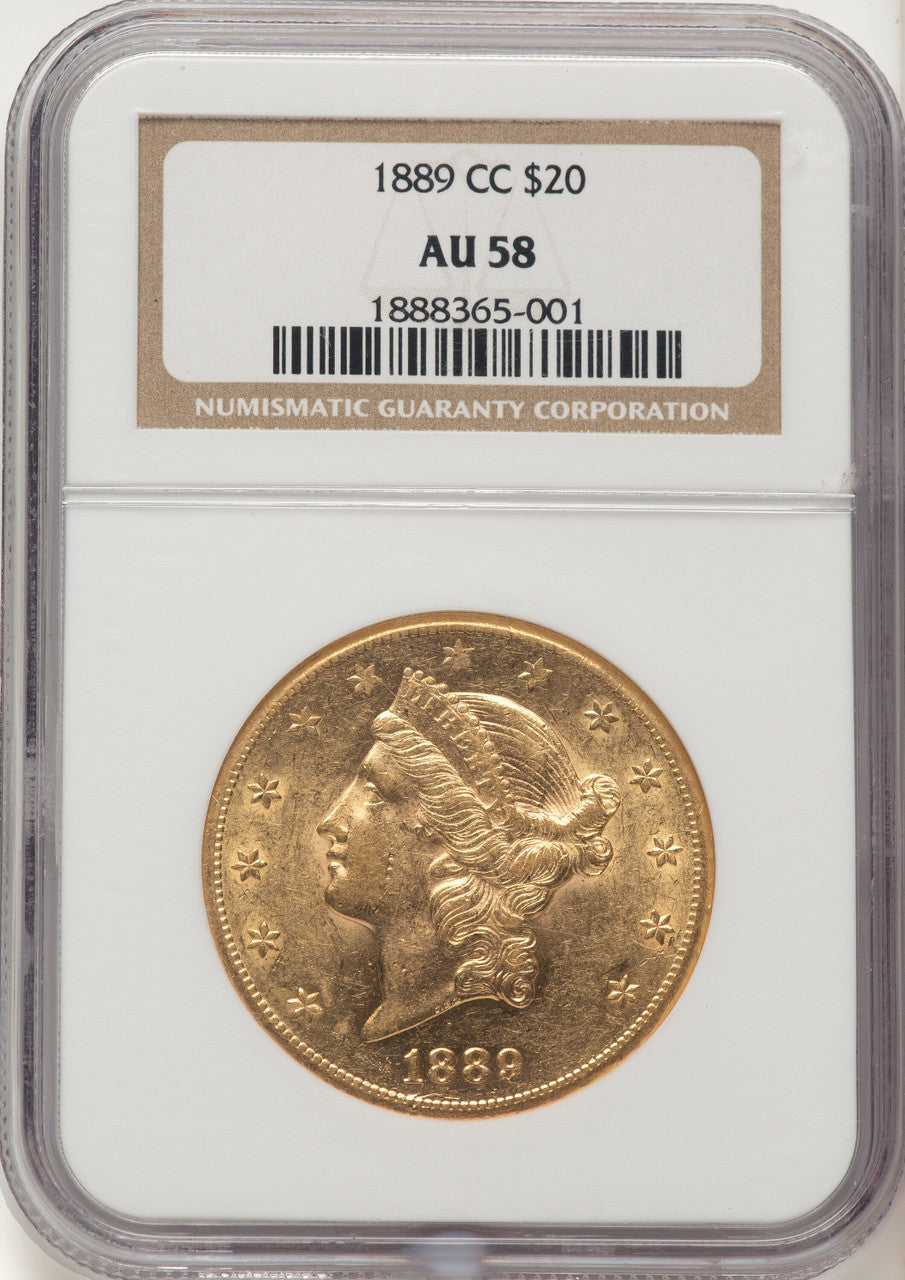 1889-CC $20 Liberty Double Eagle NGC AU58