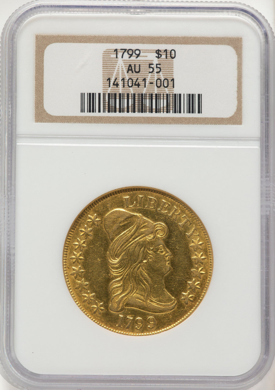1799 $10 Lg Obv Stars Early Eagle NGC AU55