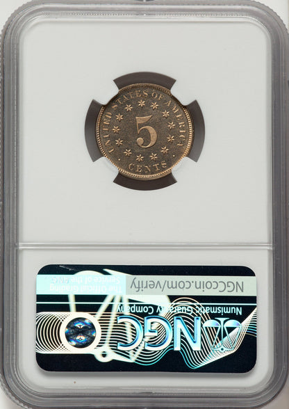 1876 5C Proof Shield Nickel NGC PR66