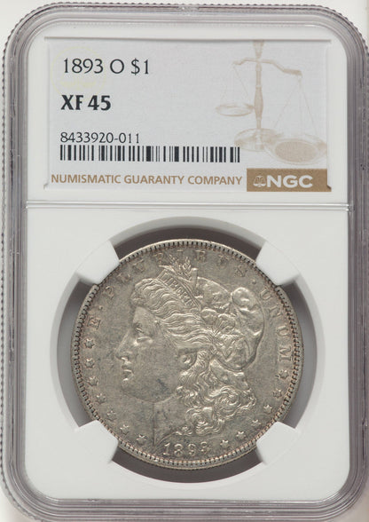 1893-O Morgan Dollar NGC XF45