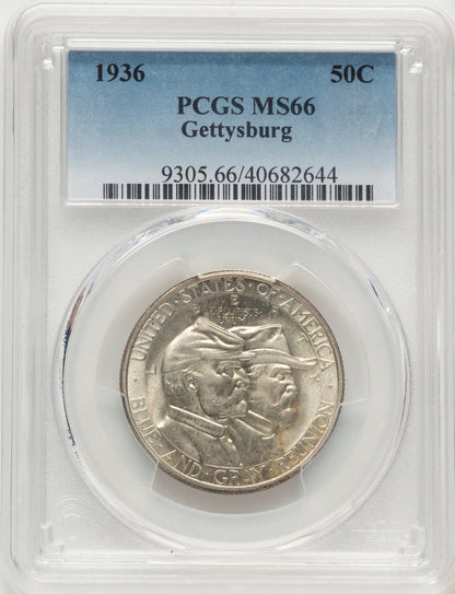 1936 50C Gettysburg Commemorative Silver PCGS MS66