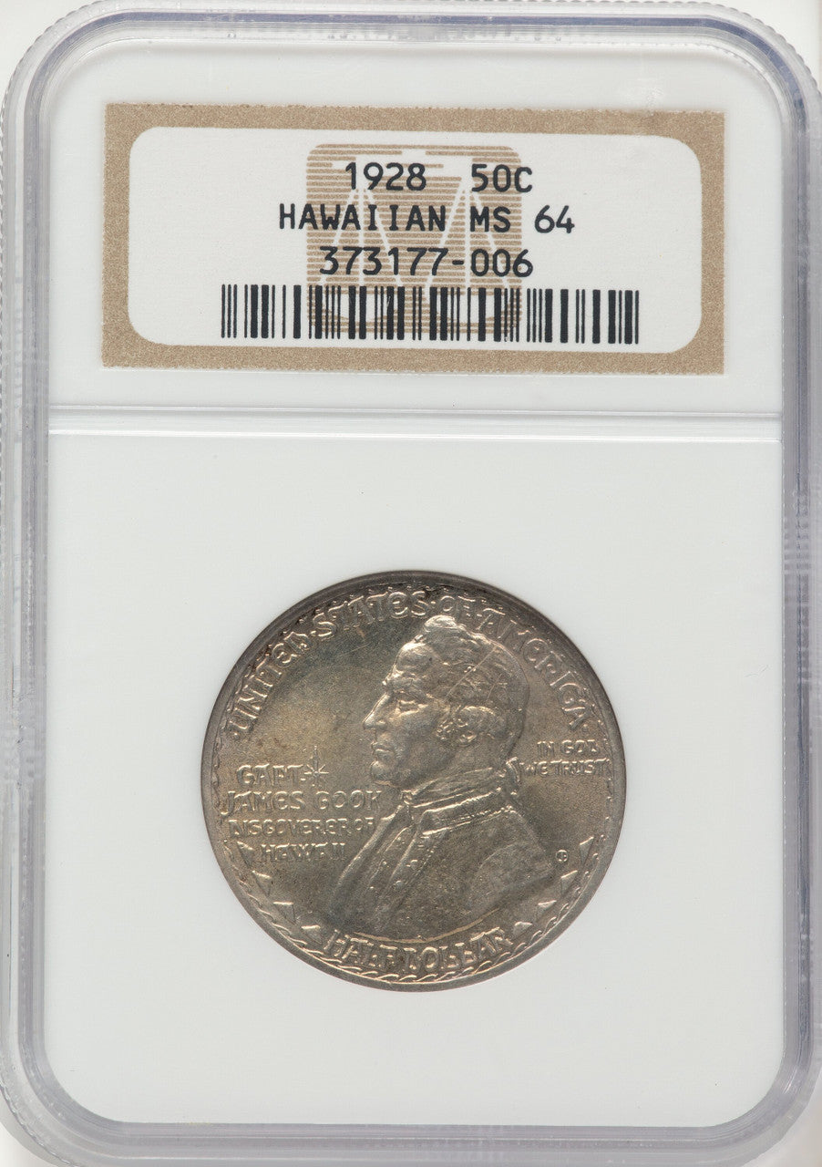 1928 50C Hawaiian Commemorative Silver NGC MS64