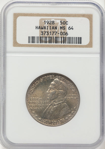 1928 50C Hawaiian Commemorative Silver NGC MS64