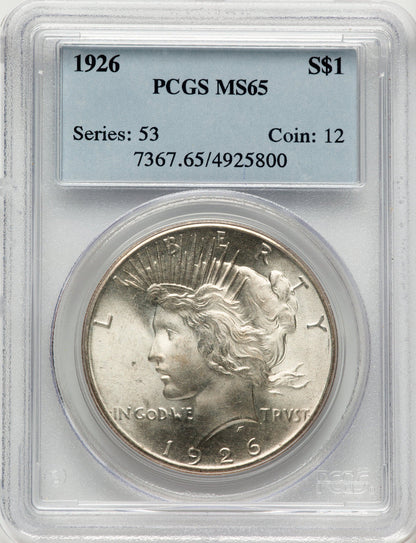 1926 Peace Dollar PCGS MS65