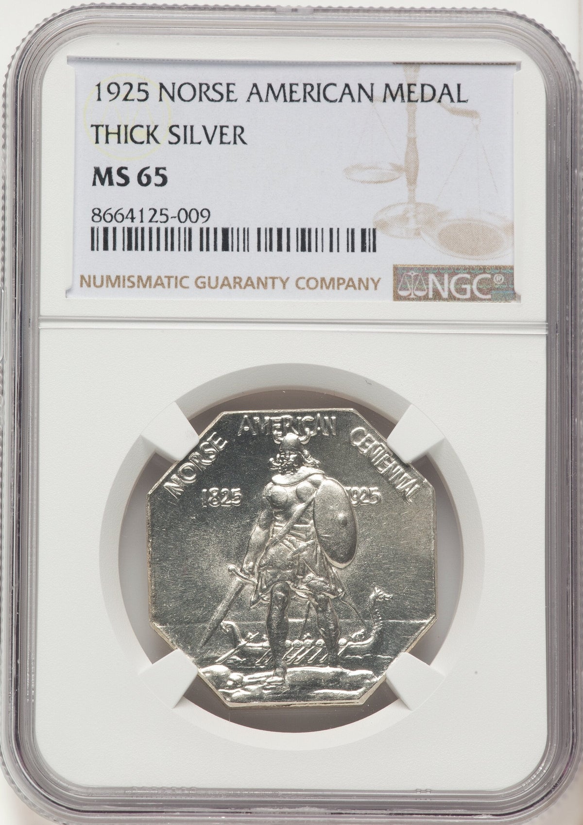 1925 Medal Norse Thick Planchet Commemorative Silver NGC MS65
