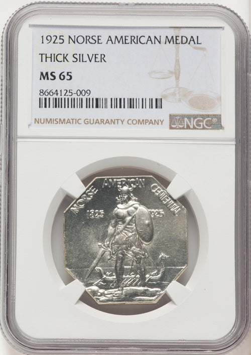 1925 Medal Norse Thick Planchet Commemorative Silver NGC MS65