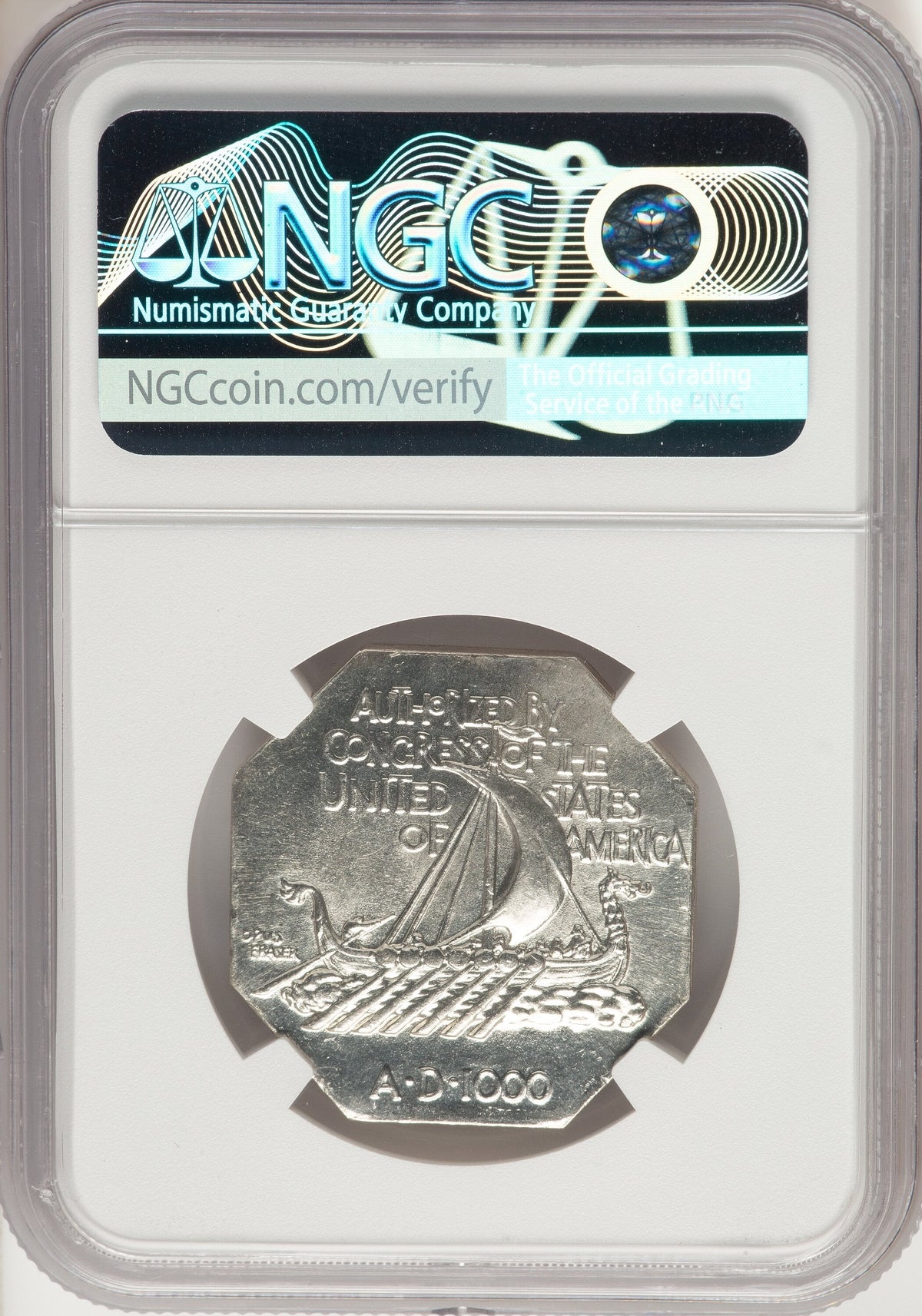 1925 Medal Norse Thick Planchet Commemorative Silver NGC MS65